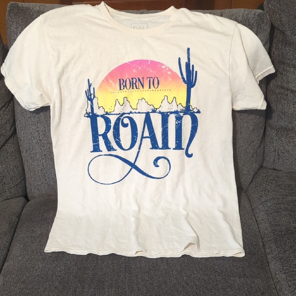 White 'Born to Roam' Graphic T-Shirt